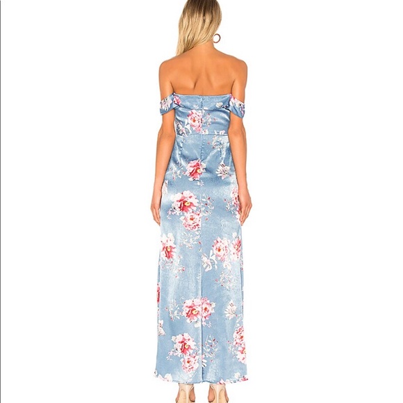 Two Arrows off the shoulder Satin Chandler Maxi Dress - Picture 3 of 4